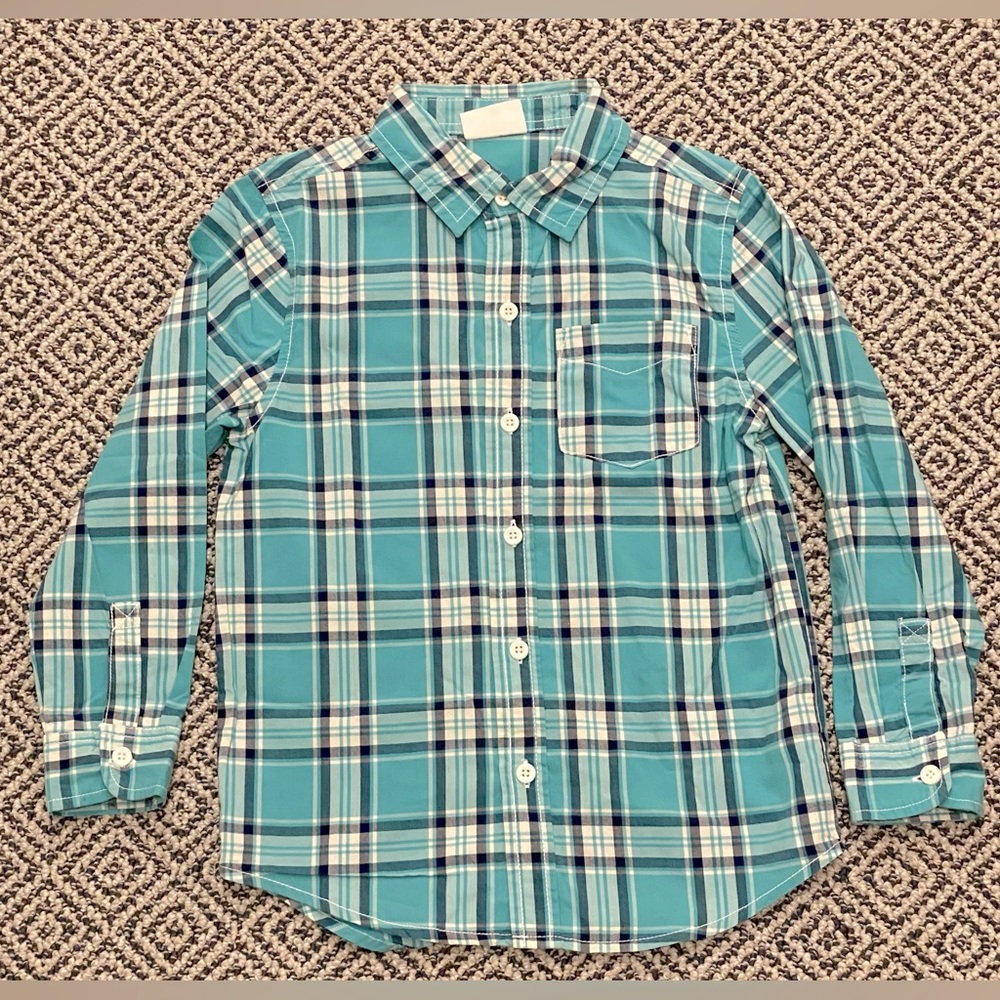 🎉 EUC! 🎉 Crazy 8 SM Button Down Long-Sleeve Navy/Green Shirt